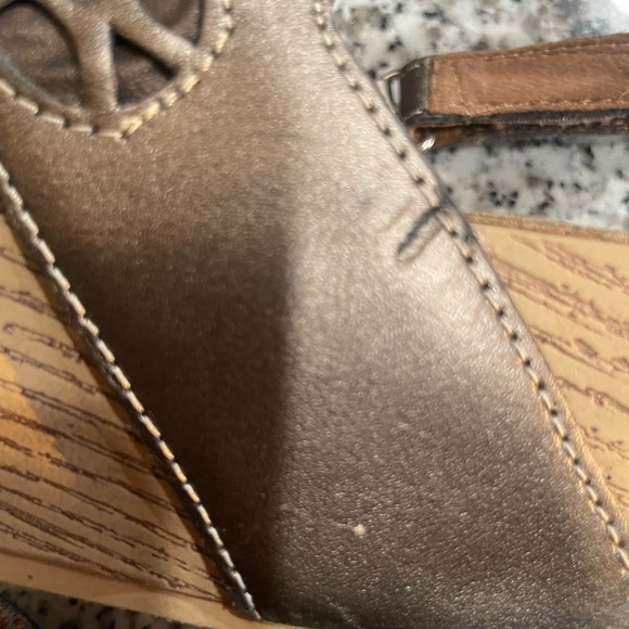 Clarks Bronze Wedge Sandals - Picture 7 of 11